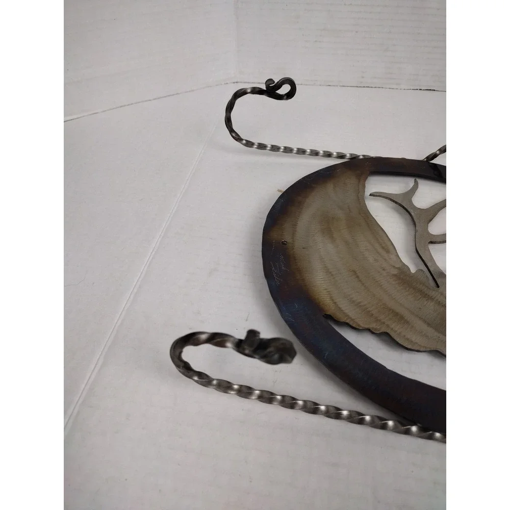 COAT/HAT RACK Metal ELK Handmade Western Artist Made Wall Mount Hang OOAK